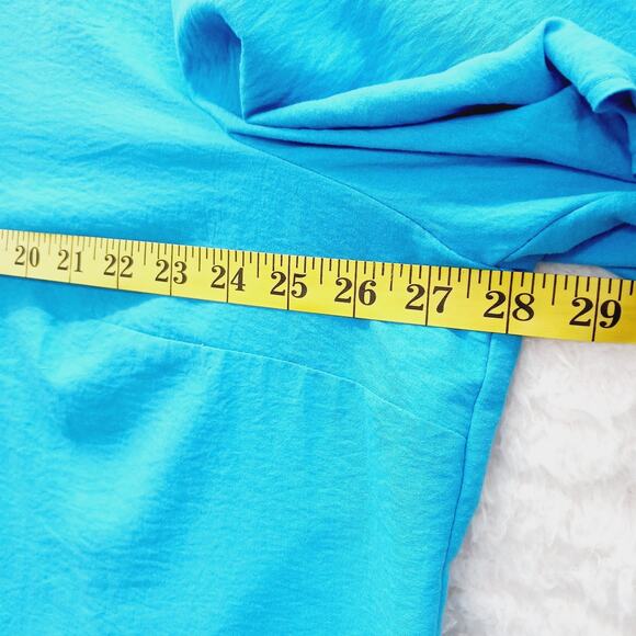 Blouse Size 3X Blue Lace Insert Cruise Going-Out Top Resortwear Vacation Whimsy - Picture 13 of 15